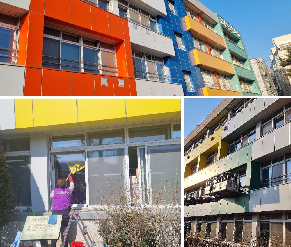 이천 학교 창문과 창틀청소 서비스 - 완벽한 청결을 위해 관한 작업사진입니다.