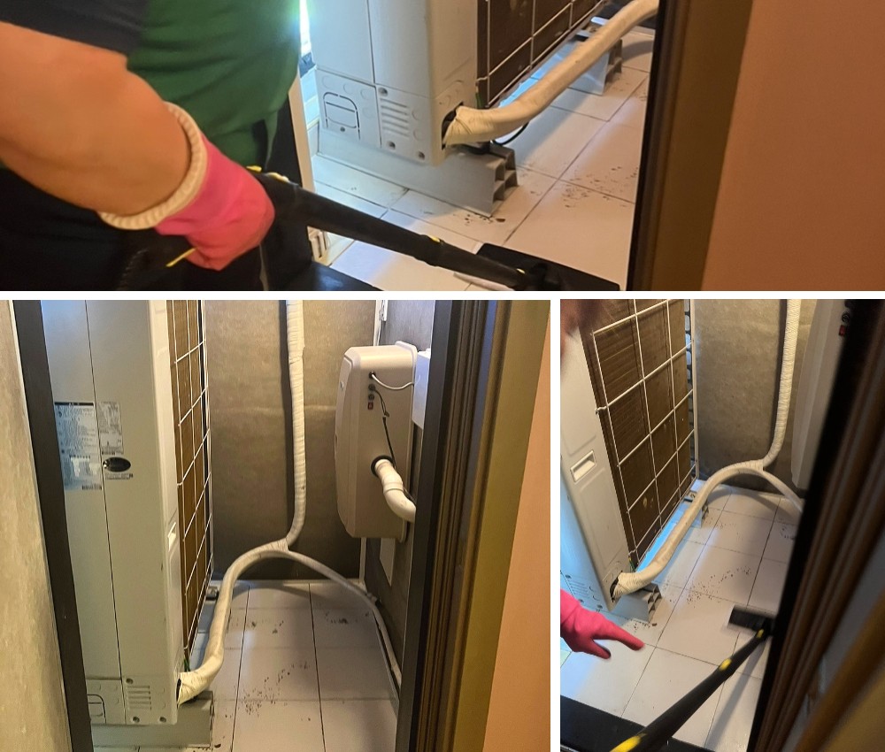 이천시 아파트 실외기 비둘기청소 - 빠르고 효과적인 솔루션 제공 관한 작업사진입니다.