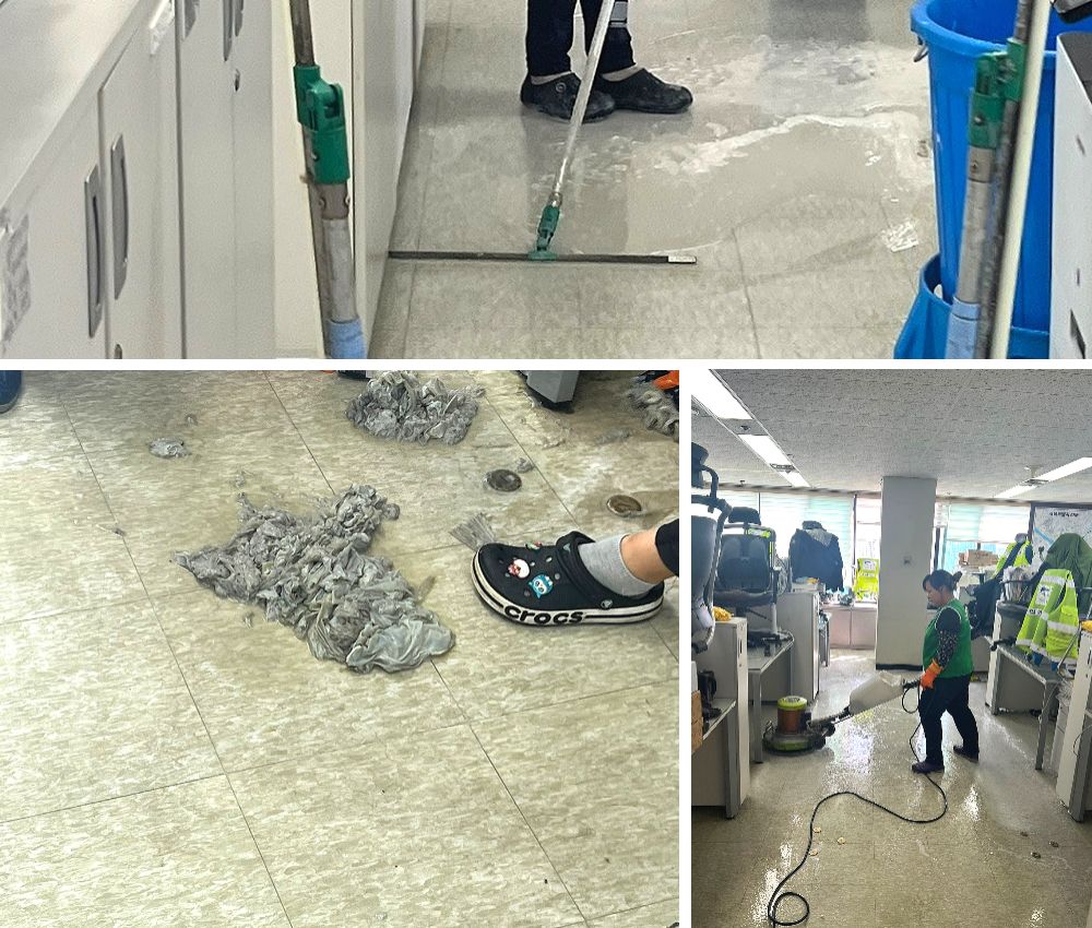 이천 사무실 퇴실 후 바닥 원상 복구 서비스 - 깨끗하고 아름다운 환경을 되찾으세요 관한 작업사진입니다.